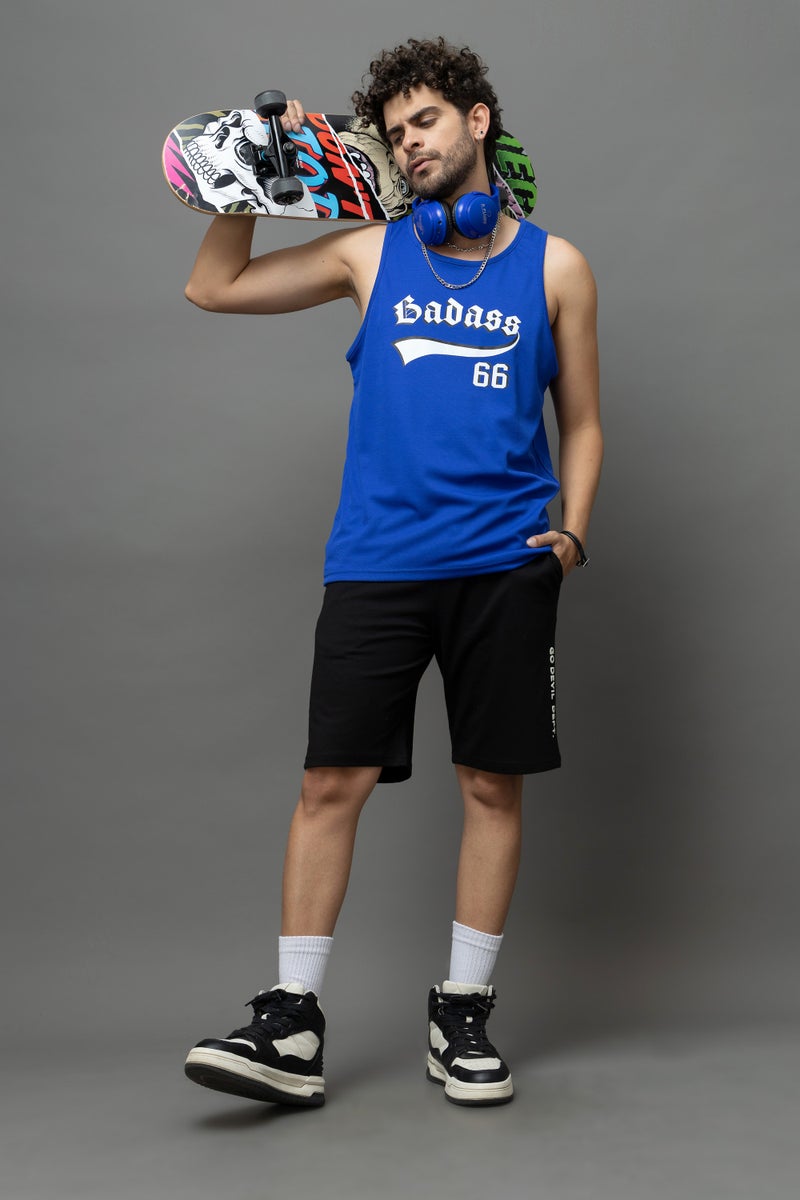 Go Devil Badass 66 Blue Sleeveless Vest for Men - Image 3